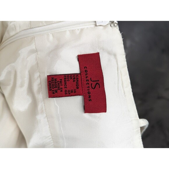 JS Collections NWT Size 14 Cream Drapes Mini Dress - Picture 7 of 10